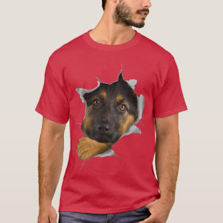 Cute German Shepherd Ansikte Inside German Shepher T Shirt