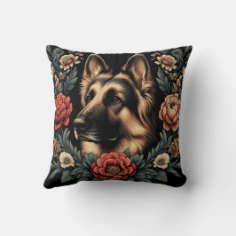 Cute German Shepherd Dog Pillow William Morris Kudde