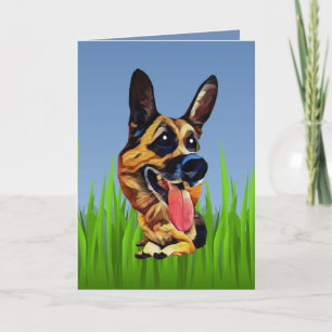 Cute German Shepherd Greeting Card Kort