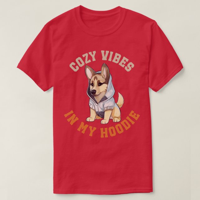 Cute German Shepherd Hund 1 T Shirt (Design framsida)