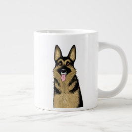 Cute German Shepherd Hund | Coola Pet Art Teckning Jumbo Mugg