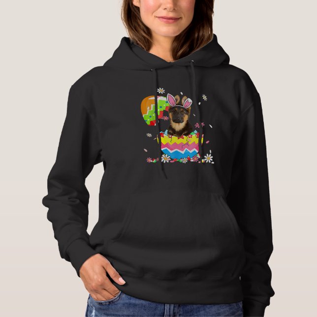 Cute German Shepherd Hund Pet Hunting Egg Bunny Ea T Shirt (Framsida)