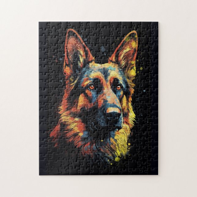 Cute German Shepherd Hund Pussel (Vertikal)