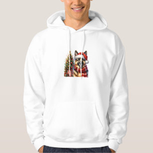 Cute German Shepherd Hund Santa Hat Julgran Hoodie