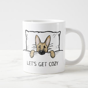 Cute German Shepherd Hund Tuckin in Bed Jumbo Mugg