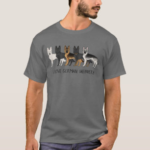 Cute German Shepherd Hundar I Kärlek German Shephe T Shirt