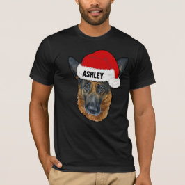 Cute German Shepherd jul Hat Hund Big T Shirt