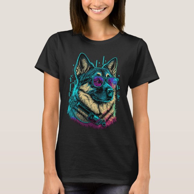 Cute German Shepherd Mom Dog German Shepherd Dad T Shirt (Framsida)