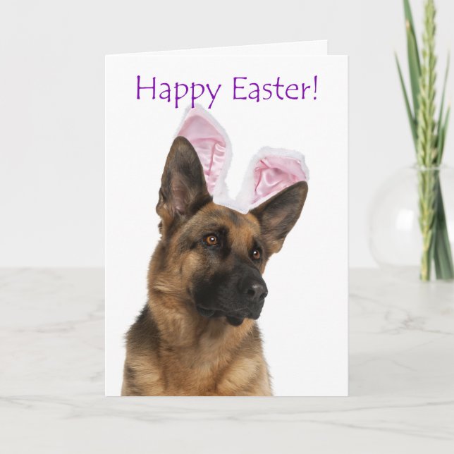 Cute German Shepherd Påsk Card Helgkort (Framsida)
