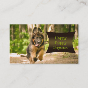 Cute German Shepherd Puppy Daycare Visitkort