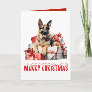 Cute German Shepherd Puppy Hund God jul Kort