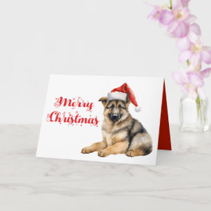 Cute German Shepherd Puppy Hund God jul Kort