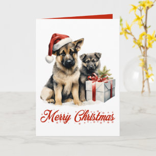Cute German Shepherd Puppy Hund God jul Kort