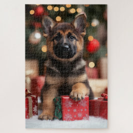 Cute German Shepherd Puppy Hund jul Pussel