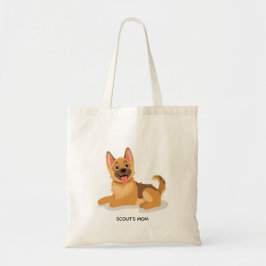 Cute German Shepherd Puppy Illustration Reusable Tygkasse
