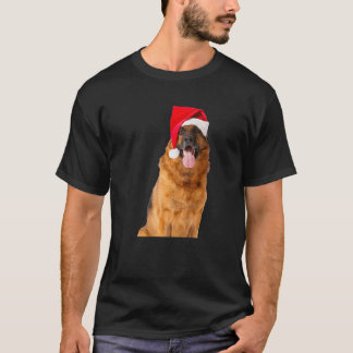 Cute German Shepherd Santa Hat Image Funny Christm T Shirt