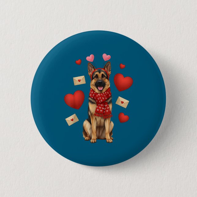 Cute German Shepherd Valentine’s Day Dog Mom - Ger Knapp (Framsida)