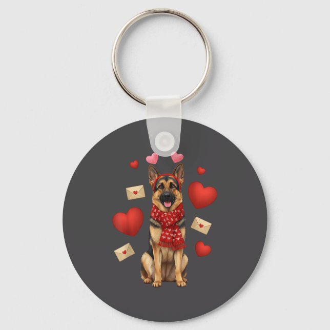 Cute German Shepherd Valentine’s Day Dog Mom - Ger Nyckelring (Framsida)