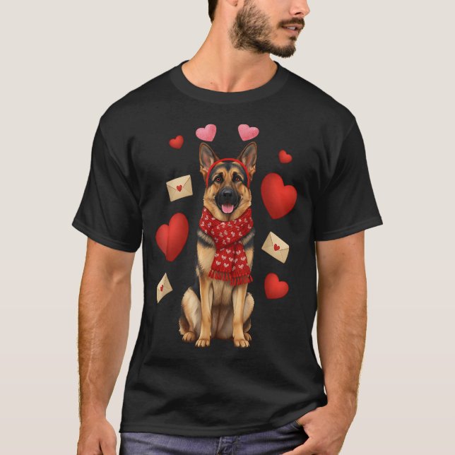 Cute German Shepherd Valentine’s Day Dog Mom - Ger T Shirt (Framsida)