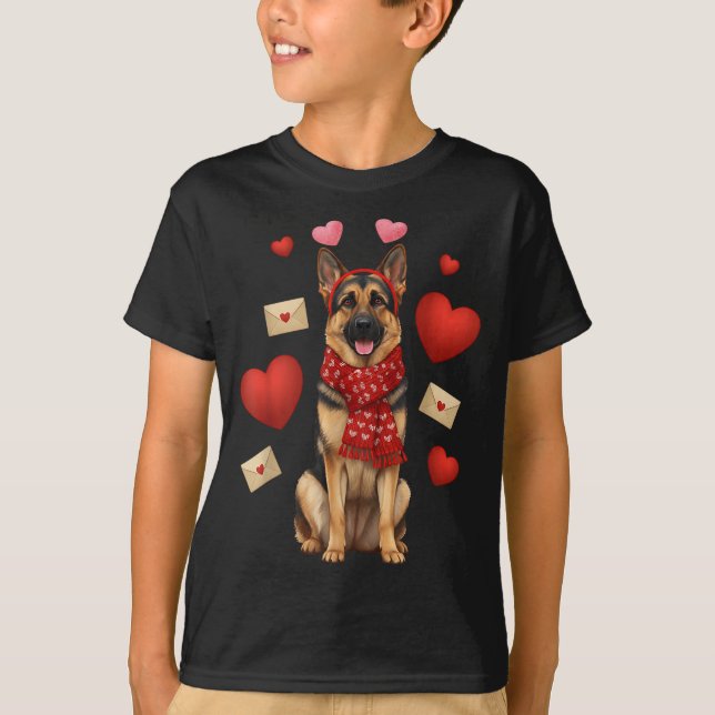 Cute German Shepherd Valentine’s Day Dog Mom - Ger T Shirt (Framsida)