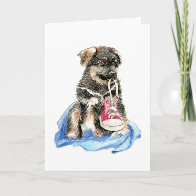 Cute German Shepherd Valp, Hund, sällskapsdjur Kort (Framsida)