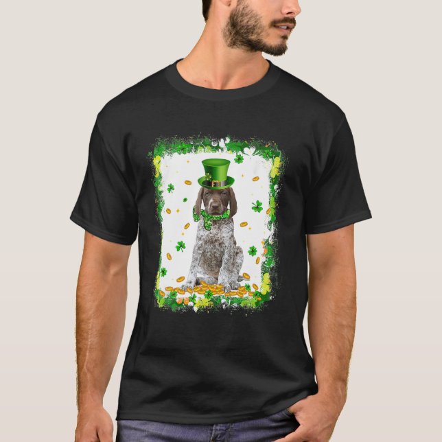 Cute German Shorthar Hund St Patricks Da T Shirt (Framsida)