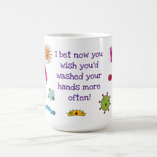 Cute Germs Hand Tvättar påminnelse Magisk Mugg