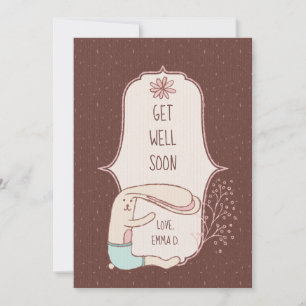 Cute Get well Bunny Kort