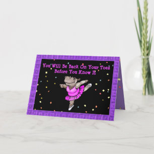 Cute Get well Card med Hippo Ballerina på toe Kort