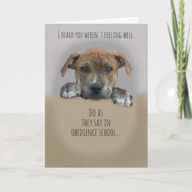 Cute Get well Card med valp Kort (Framsida)