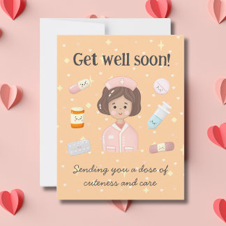 Cute Get well-on Kawaii Medical Tecknad Anteckningskort