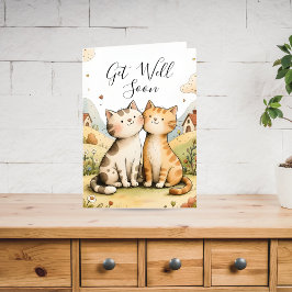 Cute Get Well Soon Cat Helgkort