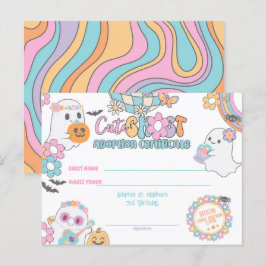 Cute Ghost Adoption Certificate Vykort