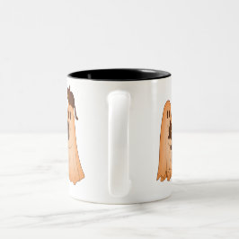 Cute Ghost and Black Cat Halloween Mug Två-Tonad Mugg