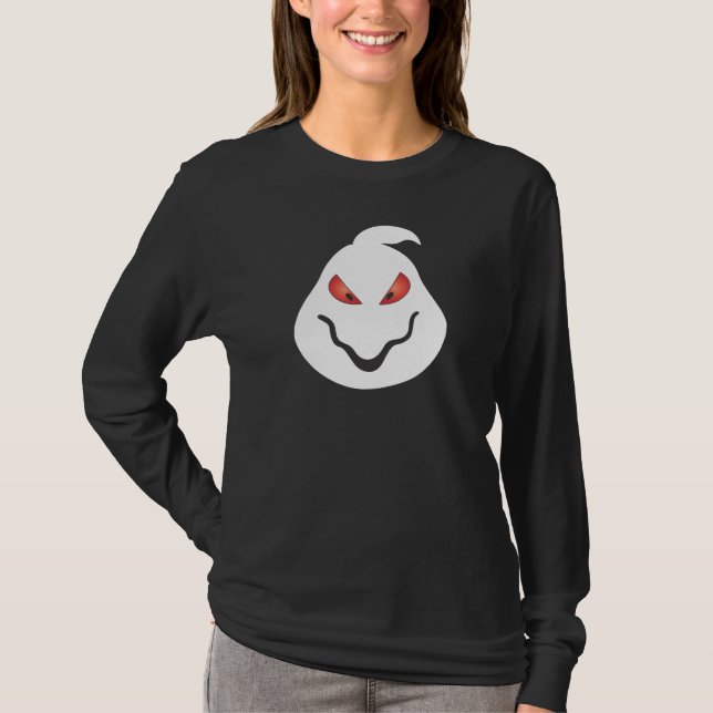 Cute Ghost ansikte Halloween Shirt Tee Shirt (Framsida)