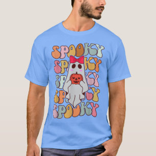Cute Ghost Autumn Fall Spooky Retro Groovy Hallowe T Shirt