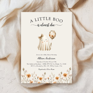 Cute Ghost Baby Shower Halloween-inbjudan Inbjudningar