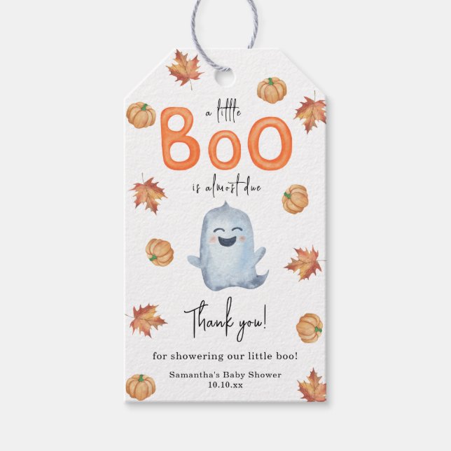 Cute Ghost Baby Shower Tack Presentetikett (Framsidan)