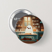 Cute Ghost Baking Cookies - Mysigt Spooky Button