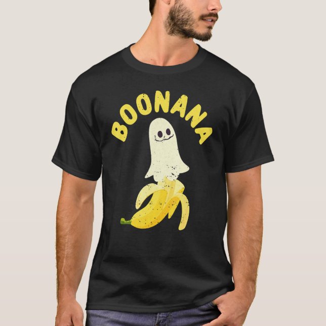Cute Ghost Banana Halloween Costume Spooky Scary B T Shirt (Framsida)