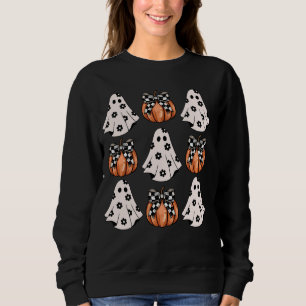 Cute Ghost-Blommigtar Kontrollerad Coquette Bow Pu T Shirt
