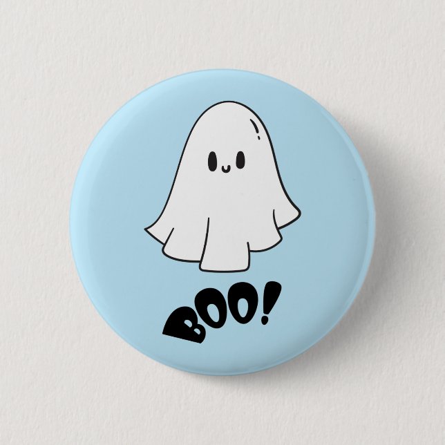 Cute Ghost Blue Halloween Spooky One Knapp (Framsida)