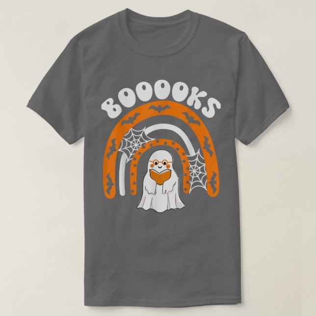 Cute Ghost Bok Rainbow Reading Top Teacher Boook T Shirt (Design framsida)