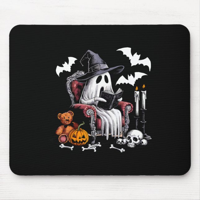 Cute Ghost Bokar Halloween Teacher Ghost Reading L Musmatta (Framsidan)