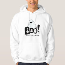 Cute Ghost Boo and Happy Halloween Cartoon Design