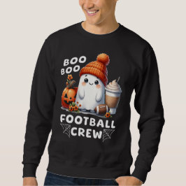 Cute Ghost Boo Boo Football Crew Funny Halloween Lång Ärmad Tröja