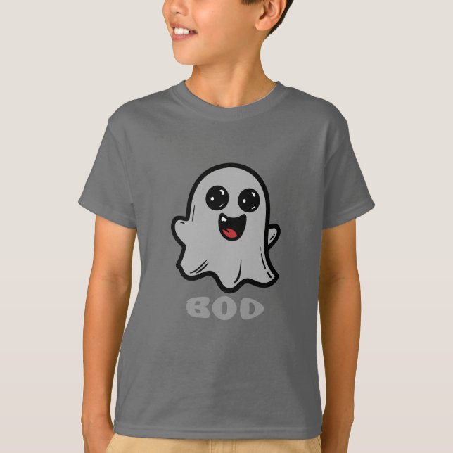 Cute Ghost Boo Cartoon T Shirt (Framsida)