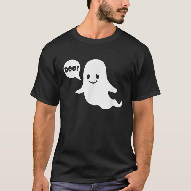 Cute Ghost Boo Funny Ghost Image Halloween Costume T Shirt (Framsida)