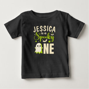 Cute Ghost BOO Grönt Spooky One Halloween Namn T Shirt