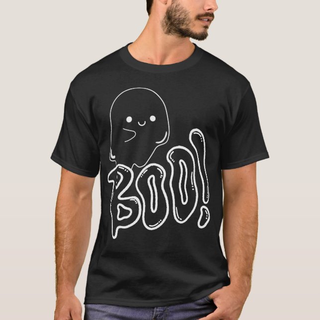 Cute Ghost BOO! Halloween Fun T Shirt (Framsida)